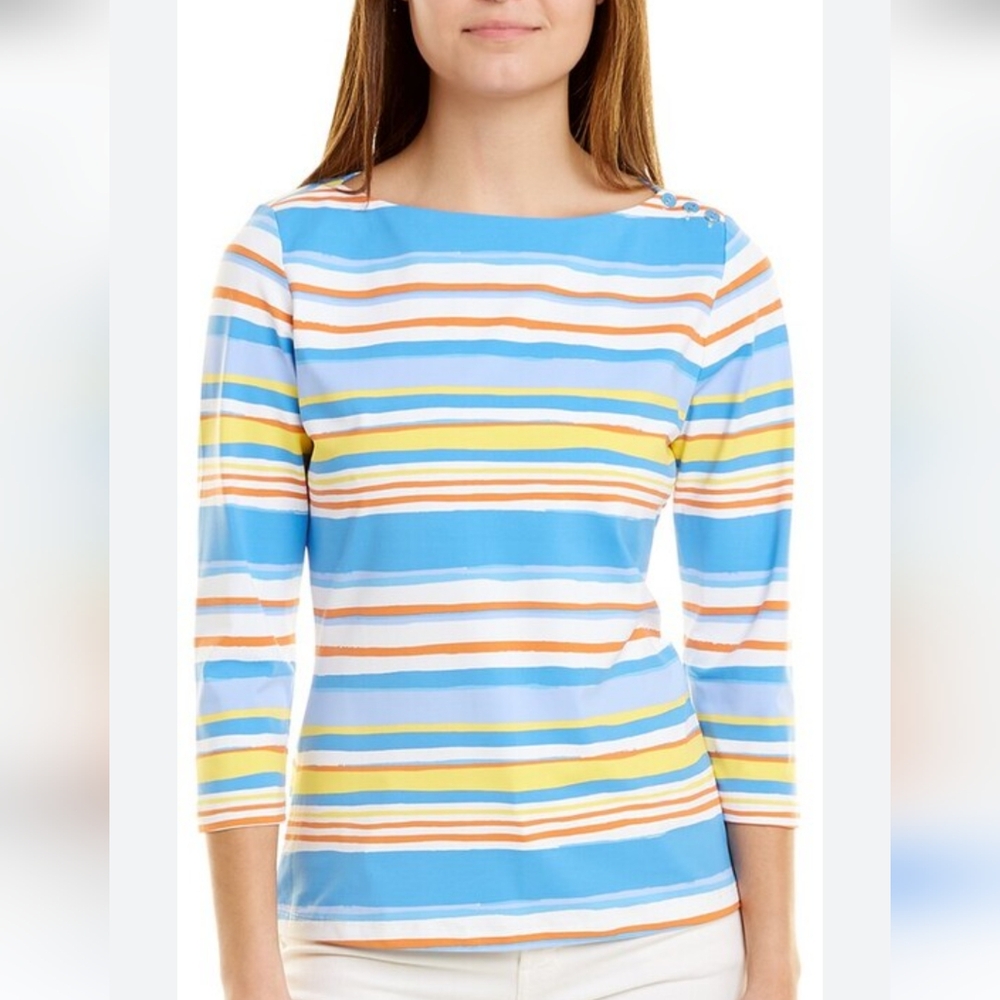 J. McLaughlin Wavesong Catalina Cloth Stripped Top - Size M